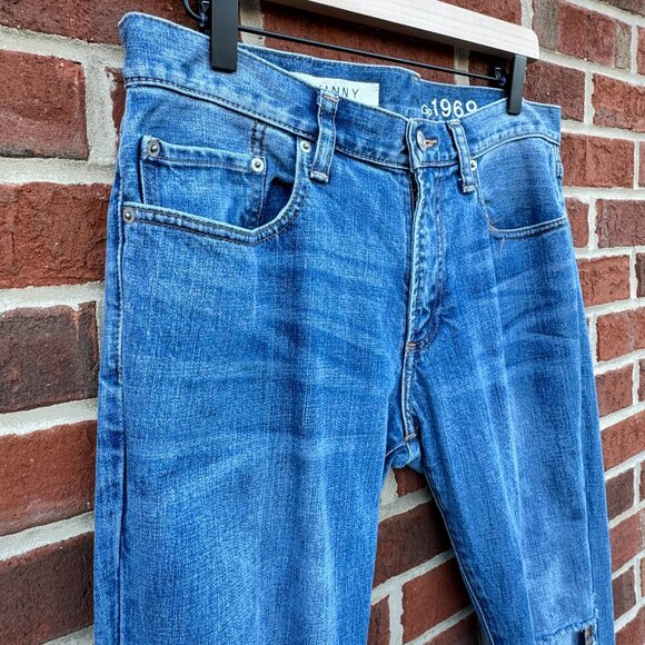 Gap 1969 Jeans Mens 31x32 Skinny Pool Shark Wash Distressed - Picture 3 of 15